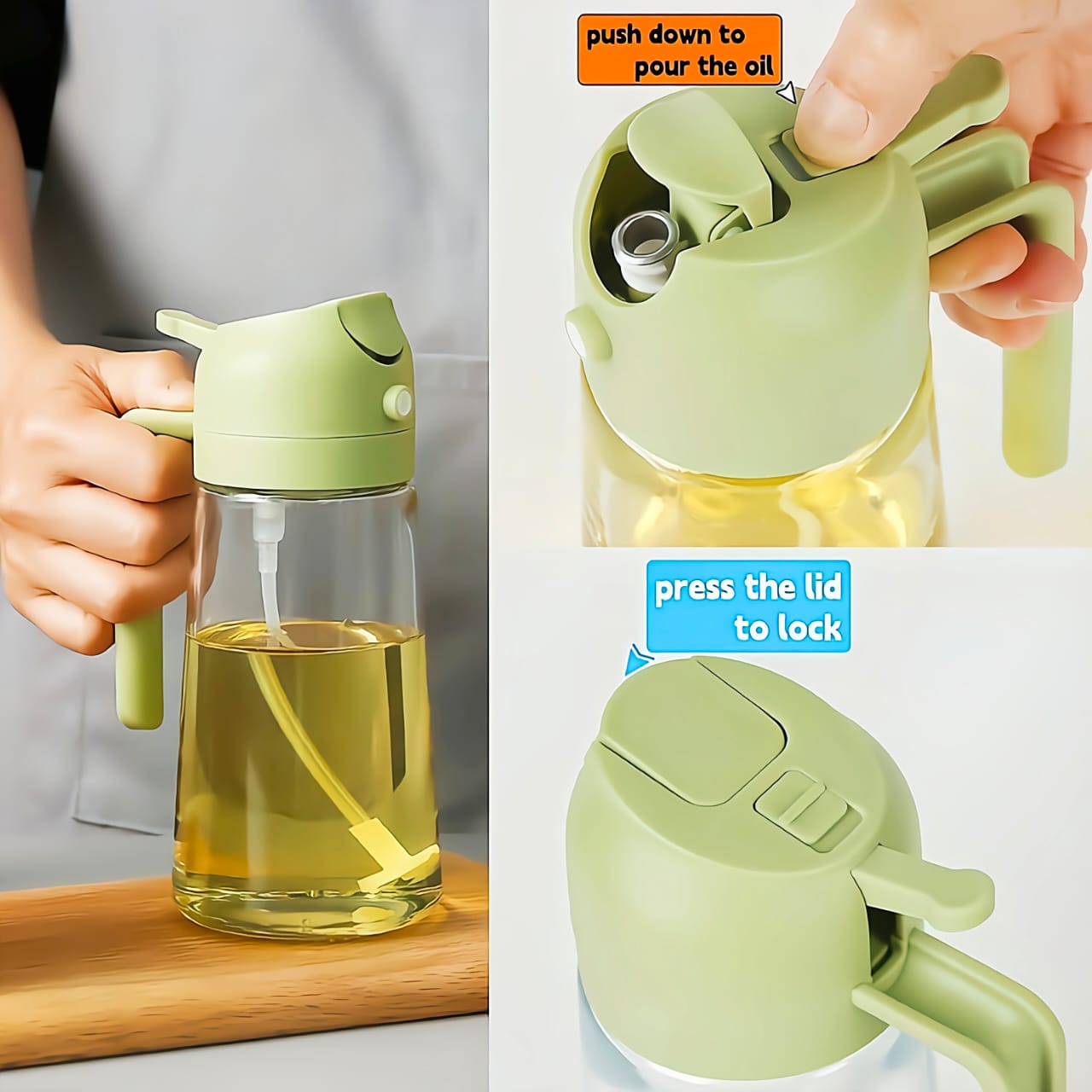 ⭐🥘 Smart Oil Dispenser & Spray Bottle - 500 ML 🔥